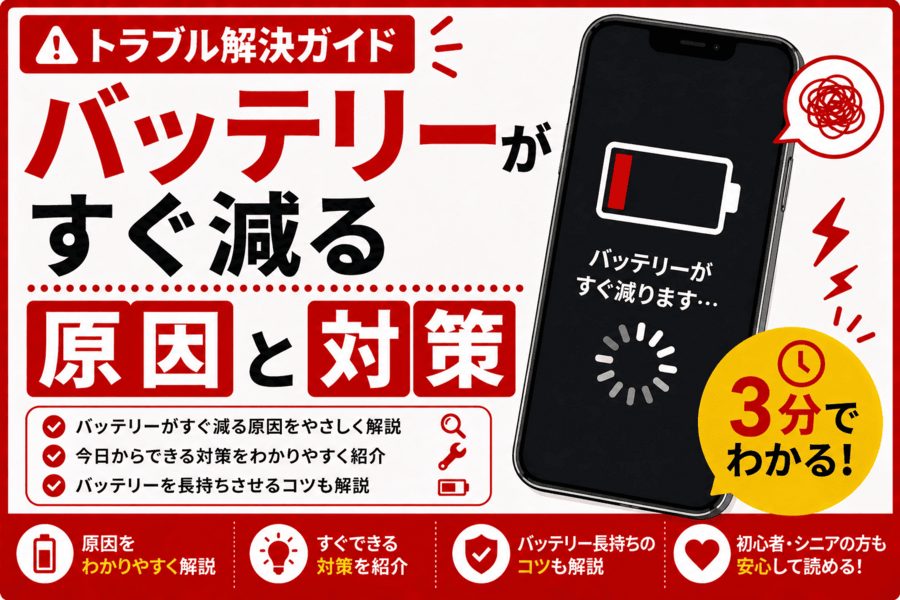 バッテリーがすぐ減る原因と対策