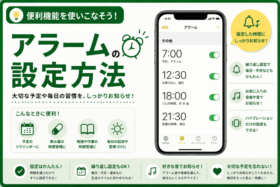 アラームの設定方法