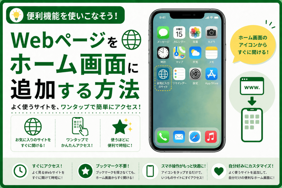 Webページをホーム画面に追加する方法