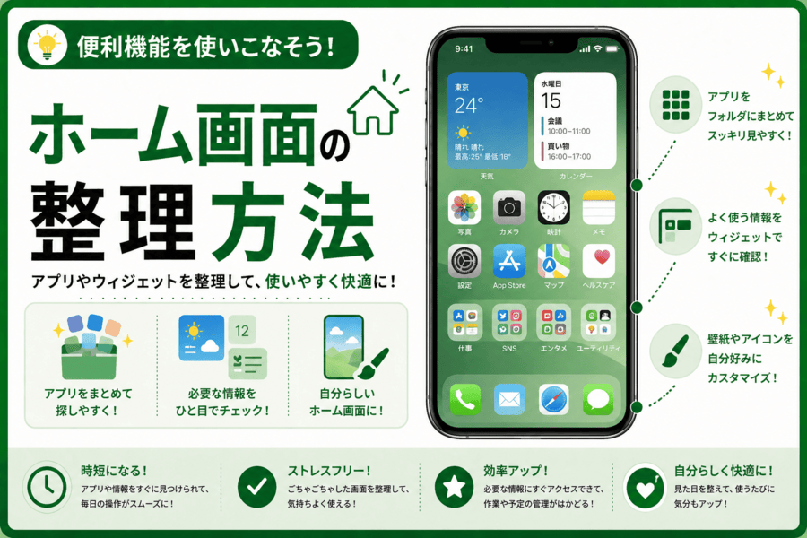 ホーム画面の整理方法